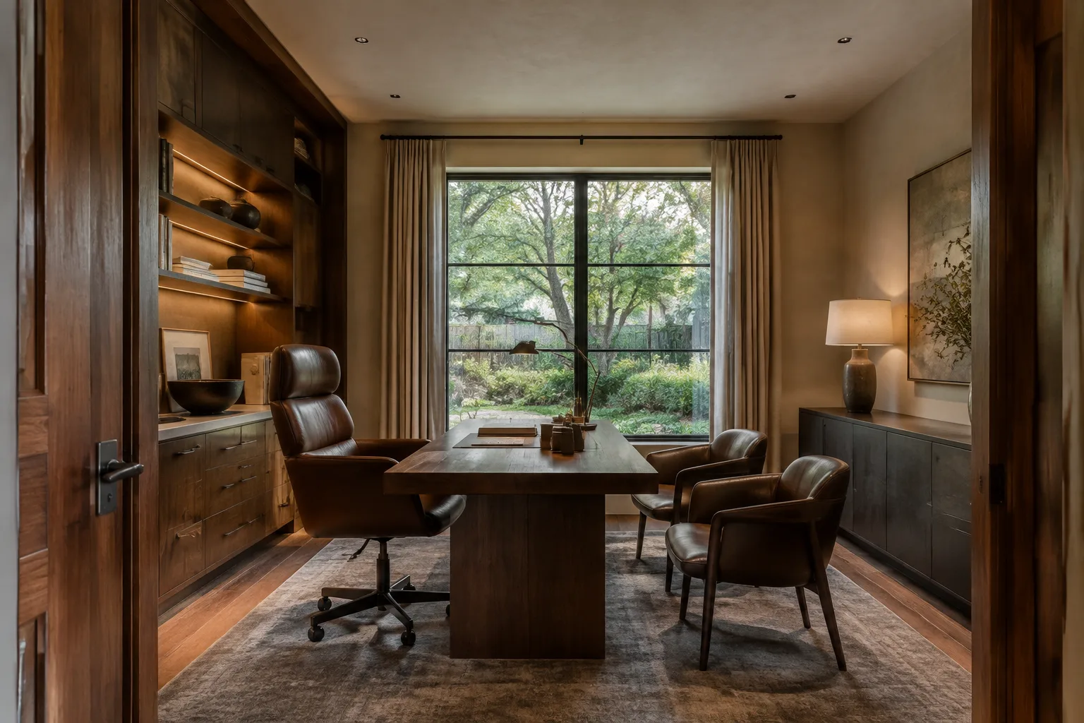 Studio privato in legno con vista sul giardino
